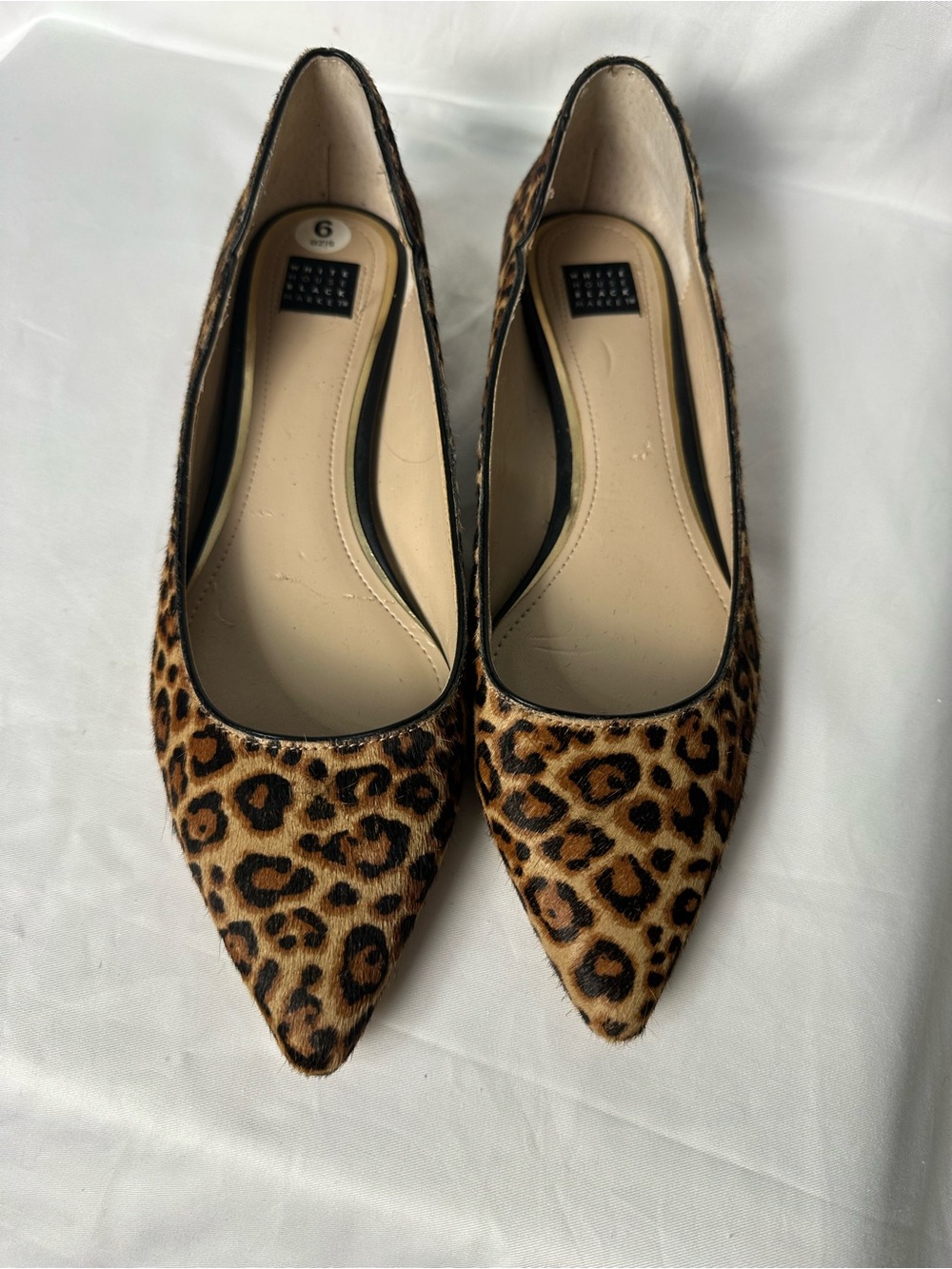 White House Black Market Leopard Pointed Toe Loafers Flats Size 9